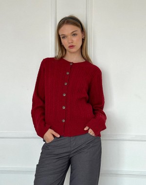 Motel Rocks Bavana Cardigan Dames Donkerrood | HFO6248RM