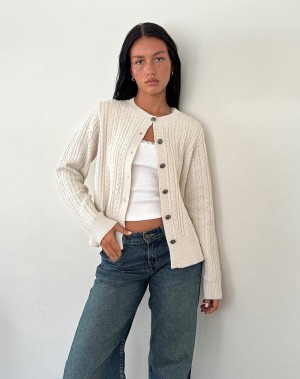 Motel Rocks Bavana Cardigan Dames Wit | RMF5958QP