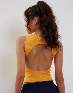 Motel Rocks Gelsho Open Back Tanktop Dames Geel | ESU1540ZU