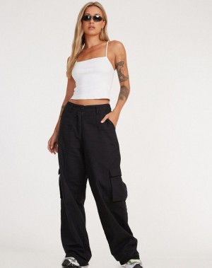 Motel Rocks Jita Cargo Broek Dames Zwart | UGW4724QE