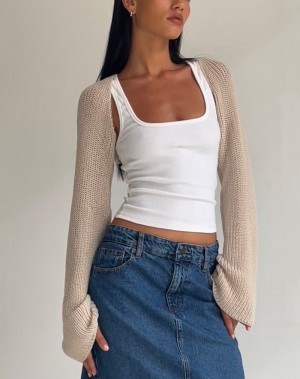 Motel Rocks Nobila Shrug Jumpers Dames Beige | MXV4998AP