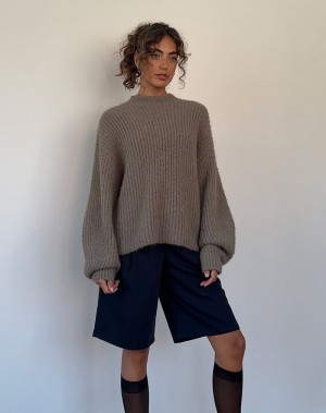 Motel Rocks Viola Oversized Gebreid Jumpers Dames Lichtgroen | LAF412IG