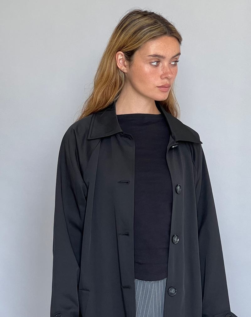 Motel Rocks Assa Trenchcoat Dames Zwart | XYO5137NL