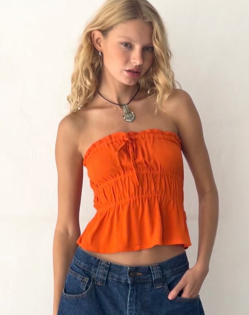 Motel Rocks Cove Bandeau Top Dames Oranje | NSM3647ME