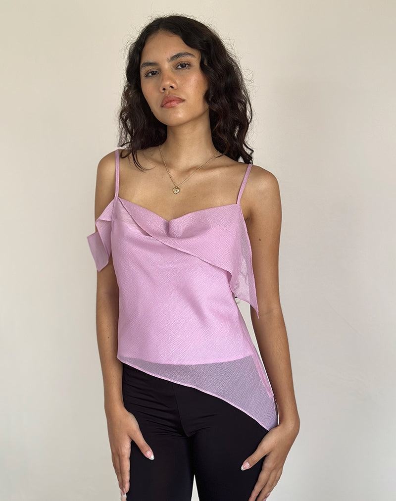 Motel Rocks Davila Chiffon Tanktop Dames Roze | CJW3585WW