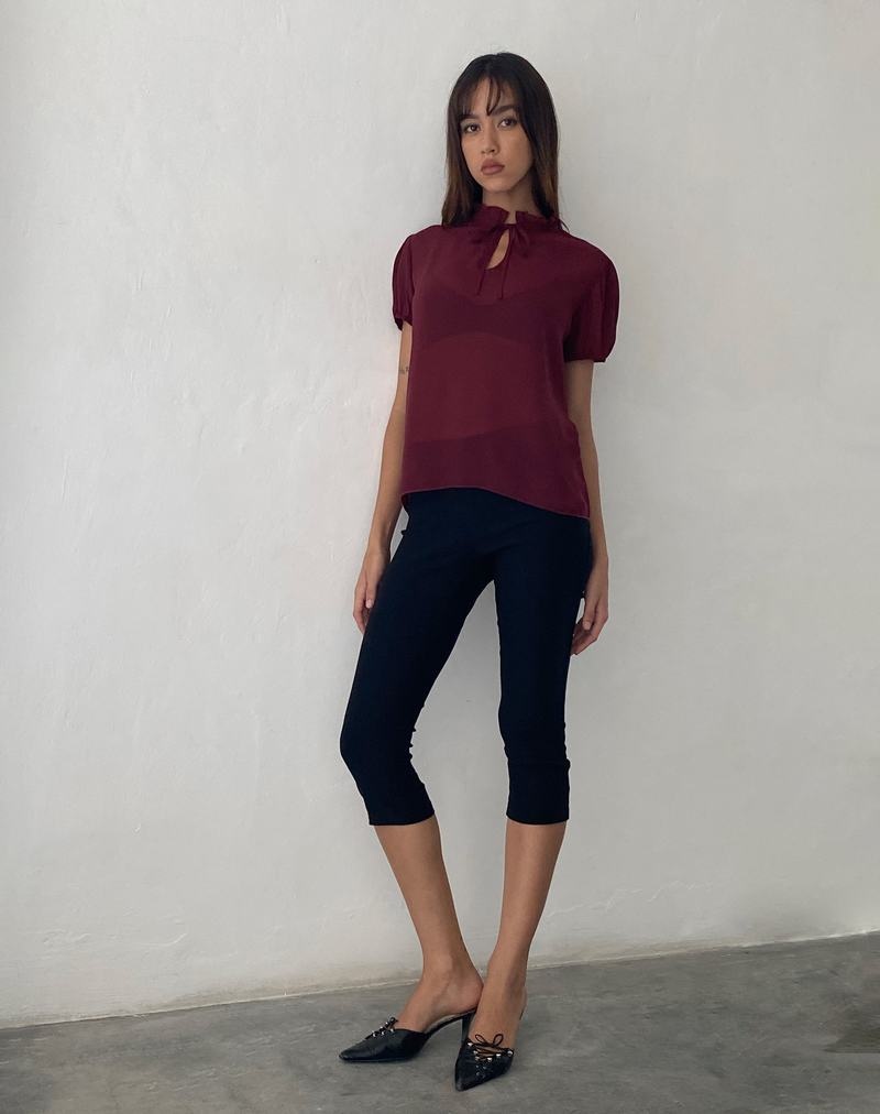 Motel Rocks Enzo High Neck Blouse Dames Rood | XCA5216UJ