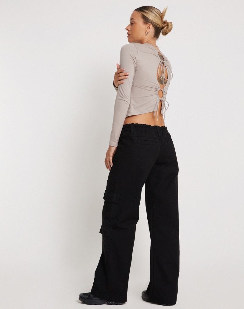 Motel Rocks Hansa Cargo Broek Dames Zwart | DVK4863HB