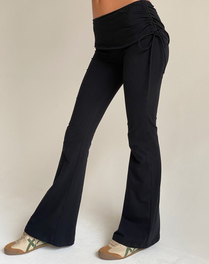 Motel Rocks Jacie Jersey Flare Broek Dames Zwart | KYG917YA