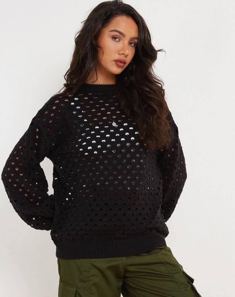 Motel Rocks Jamin Jumpers Dames Zwart | HIE3960UW