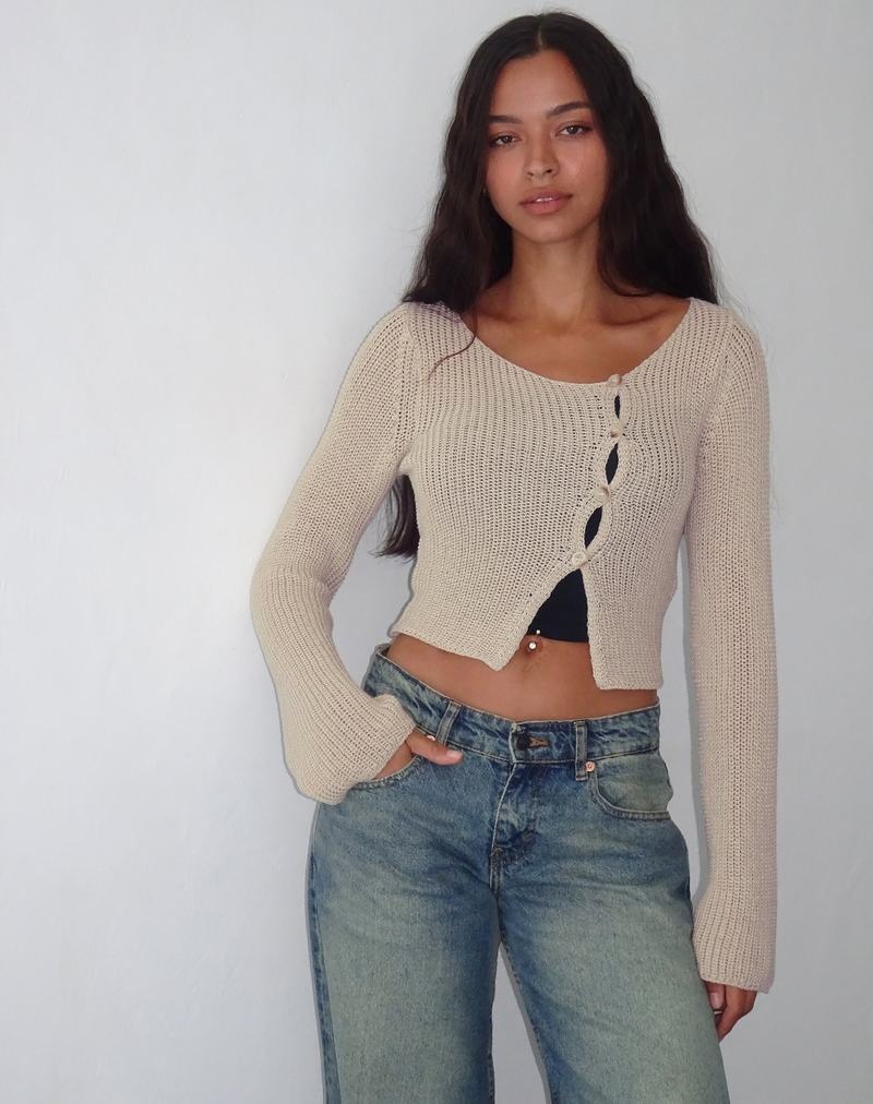 Motel Rocks Kazayo Long Sleeve Knit Top Jumpers Dames Beige | FHU3311EL