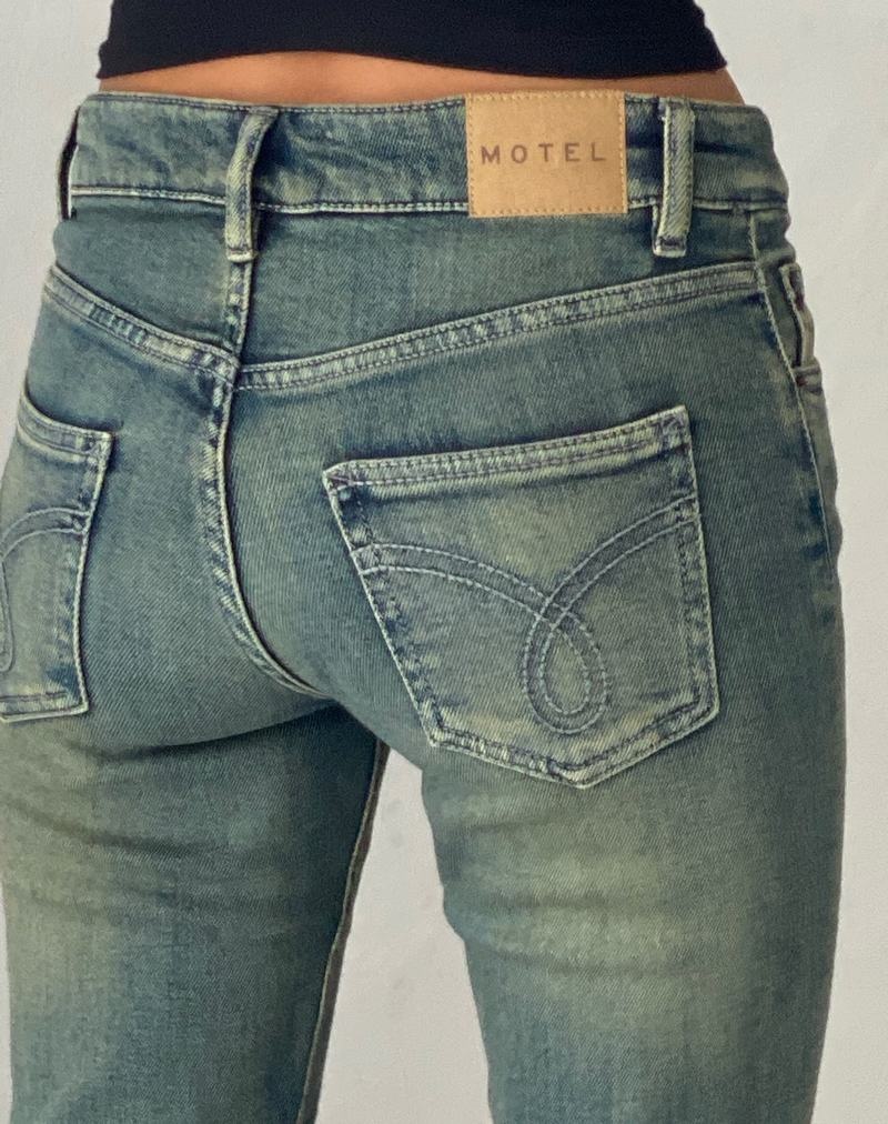 Motel Rocks Low Rise Flared Jeans Dames Groen Blauw | AAT227RM