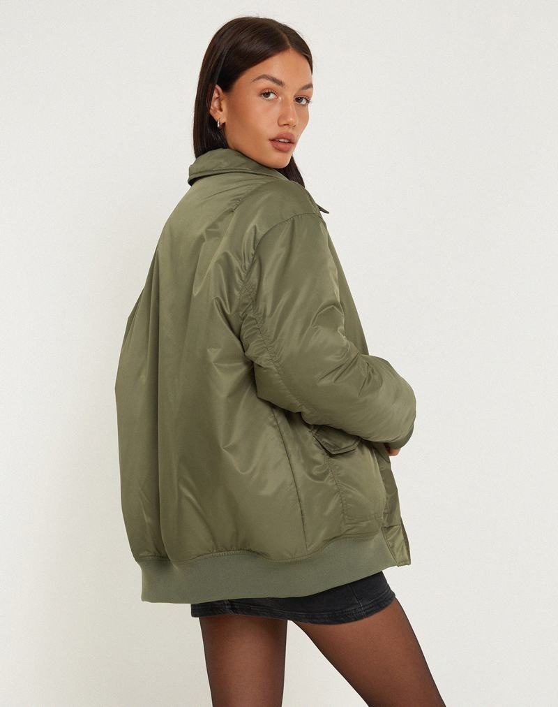 Motel Rocks Manik Jassen Dames Khaki Groen | TMV8072GM