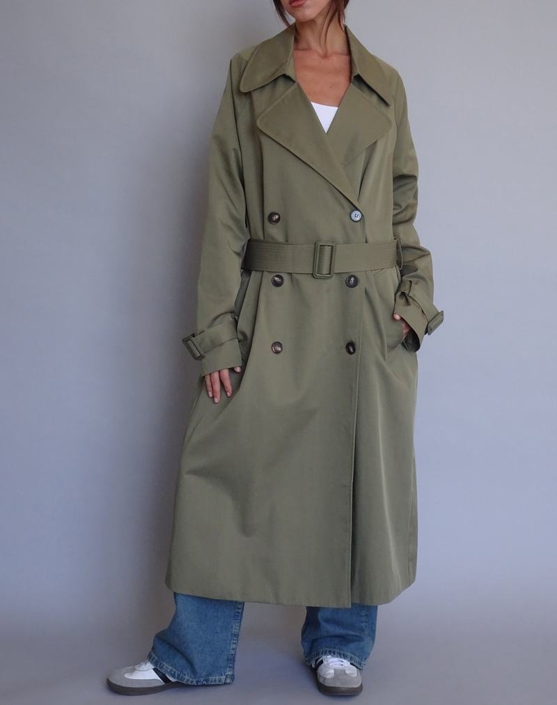 Motel Rocks Orcati Trenchcoat Dames Khaki | ONN8057KM