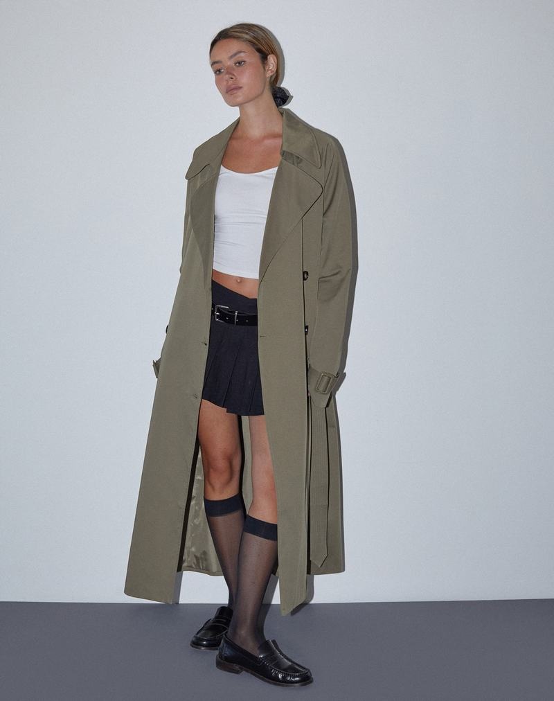 Motel Rocks Orcati Trenchcoat Dames Khaki | ONN8057KM