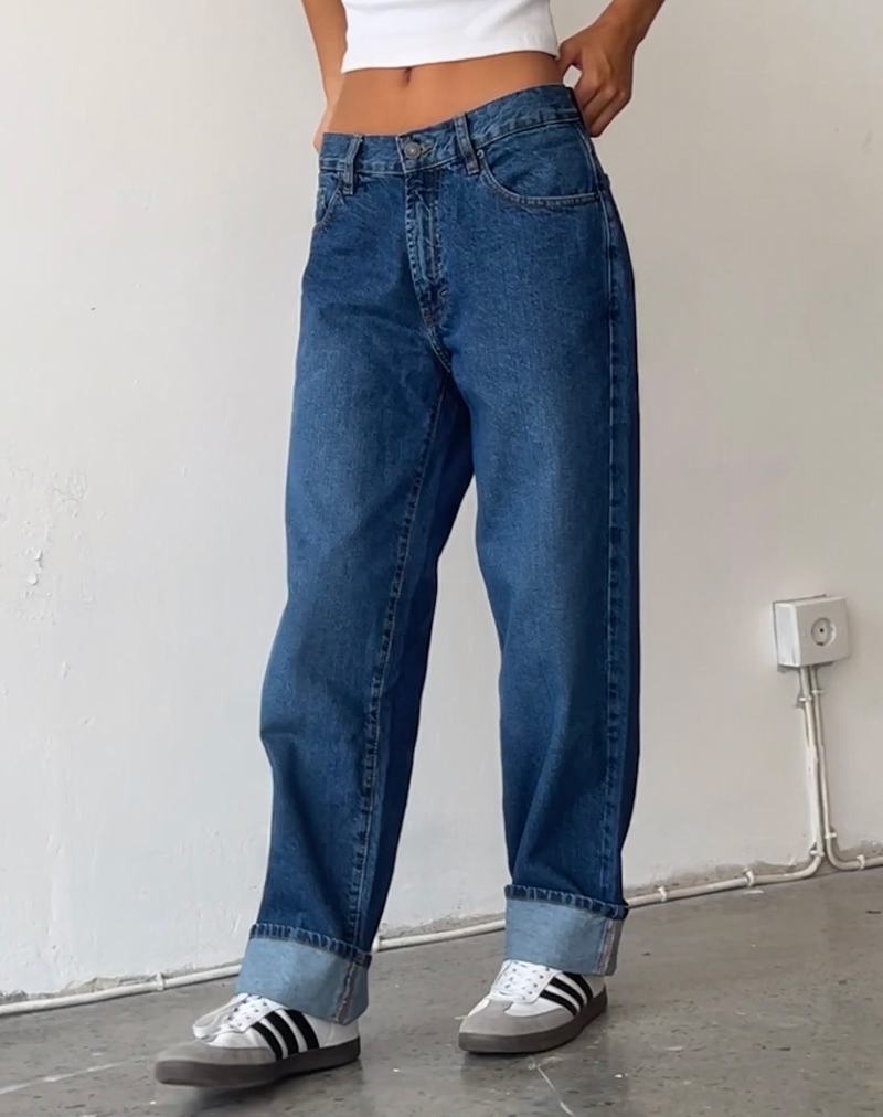 Motel Rocks Oversized Dad Low Rise Jeans Dames Blauw | CLI2294YM