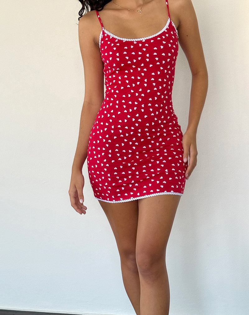 Motel Rocks Riniki Bodycon Mini-jurk Dames Rood | OGA5714NV