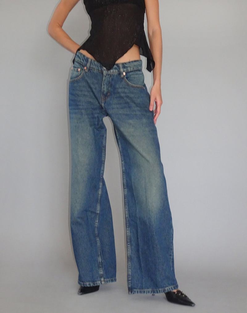 Motel Rocks Roomy Extra Brede Low Rise Jeans Dames Lichtblauw | ELZ710LK