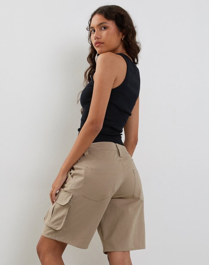 Motel Rocks Saito Longline Cargo Korte Broek Dames Grijs | WIN9373YC