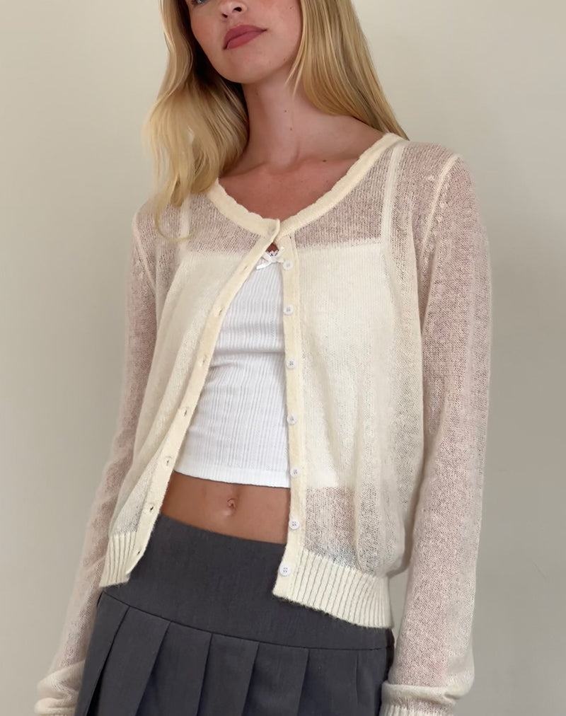 Motel Rocks Solana Light Knit Cardigan Dames Wit | NFZ8891SG