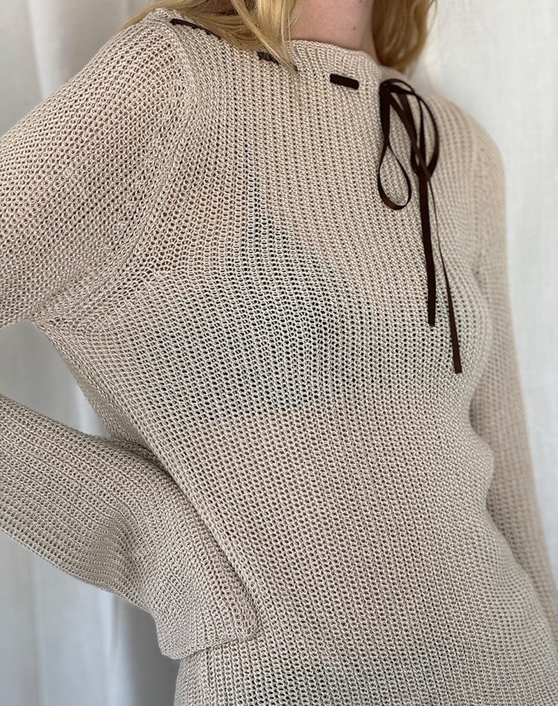 Motel Rocks Valorie Knit Jumpers Dames Beige | MMF9946NX