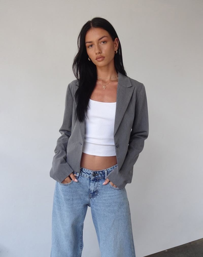 Motel Rocks Walid Cropped Blazer Dames Grijs | IYB2219VP