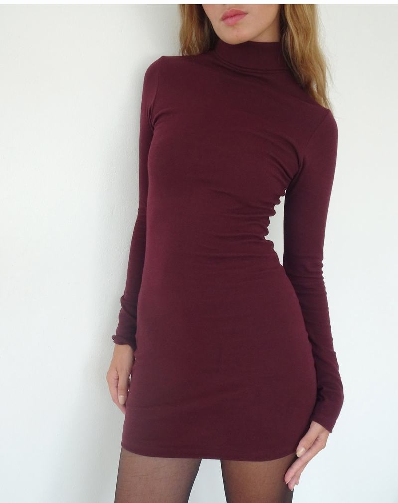 Motel Rocks Yrion Turtle Neck Bodycon Mini-jurk Dames Rood | YLB8972AU