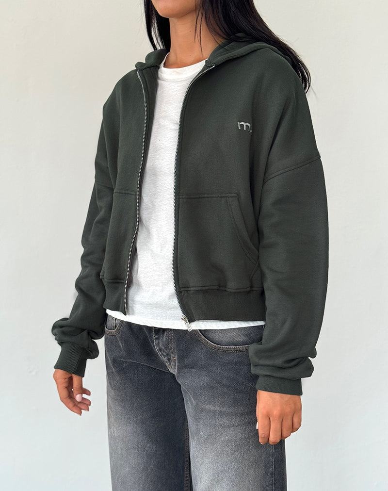 Motel Rocks Zip Through Hoodie Dames Groen Lichtgrijs | SXO4254GU