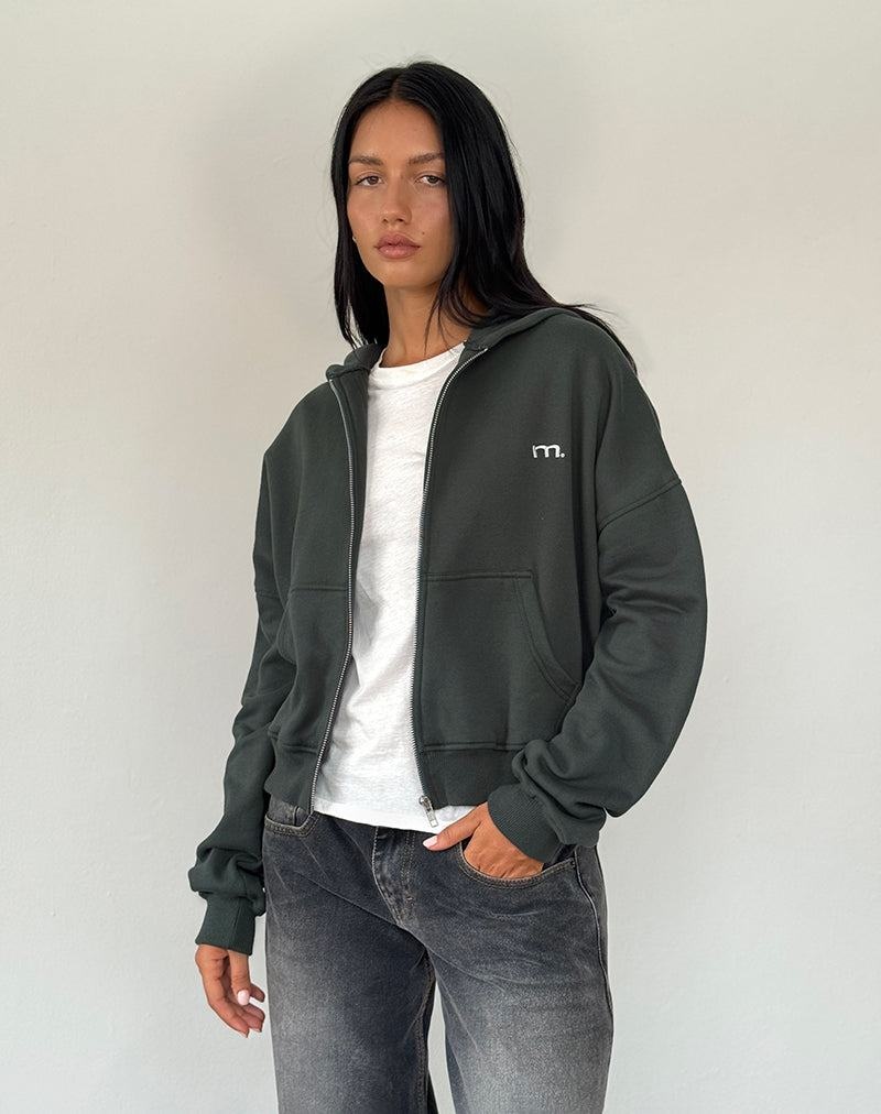 Motel Rocks Zip Through Hoodie Dames Groen Lichtgrijs | SXO4254GU